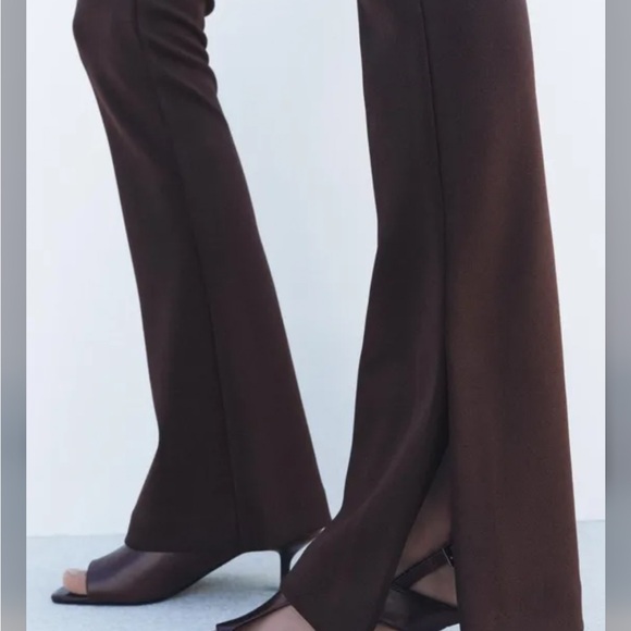 Zara Chocolate Flare Pants - Picture 4 of 6